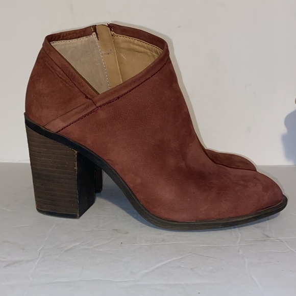 Lucky Brand Brown Salza Suede Leather Ankle Booties - Picture 5 of 9